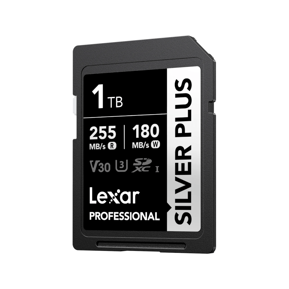 การ์ดหน่วยความจำ เอสดีการ์ด LEXAR SILVER PLUS 1TB UHS-I U3 V30 SD CARD SPEED BUMP FULL-HD 3D 4K RW255/180MB/S (LSDSIPL001T-BNNNG)