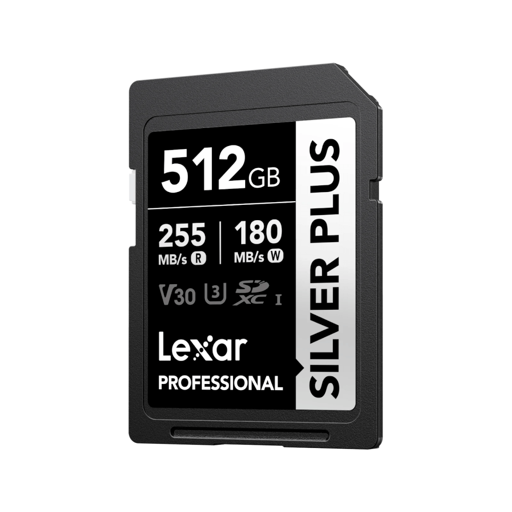 การ์ดหน่วยความจำ เอสดีการ์ด LEXAR SILVER PLUS 512GB UHS-I U3 V30 SD CARD SPEED BUMP FULL-HD 3D 4K RW255/180MB/S (LSDSIPL512G-BNNNG)