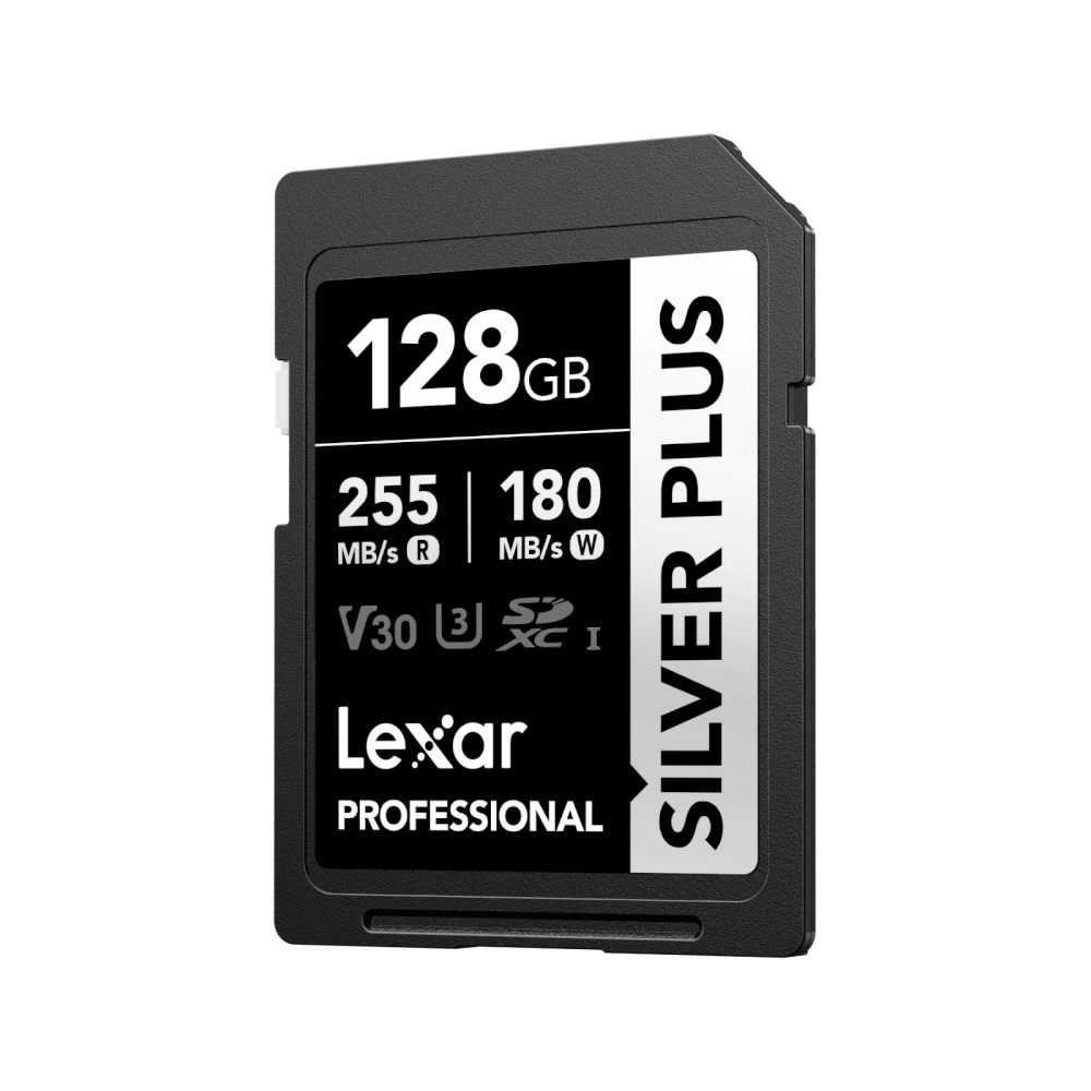 การ์ดหน่วยความจำ เอสดีการ์ด LEXAR SILVER PLUS 128GB UHS-I U3 V30 SD CARD SPEED BUMP FULL-HD 3D 4K RW255/180MB/S (LSDSIPL128G-BNNNG)