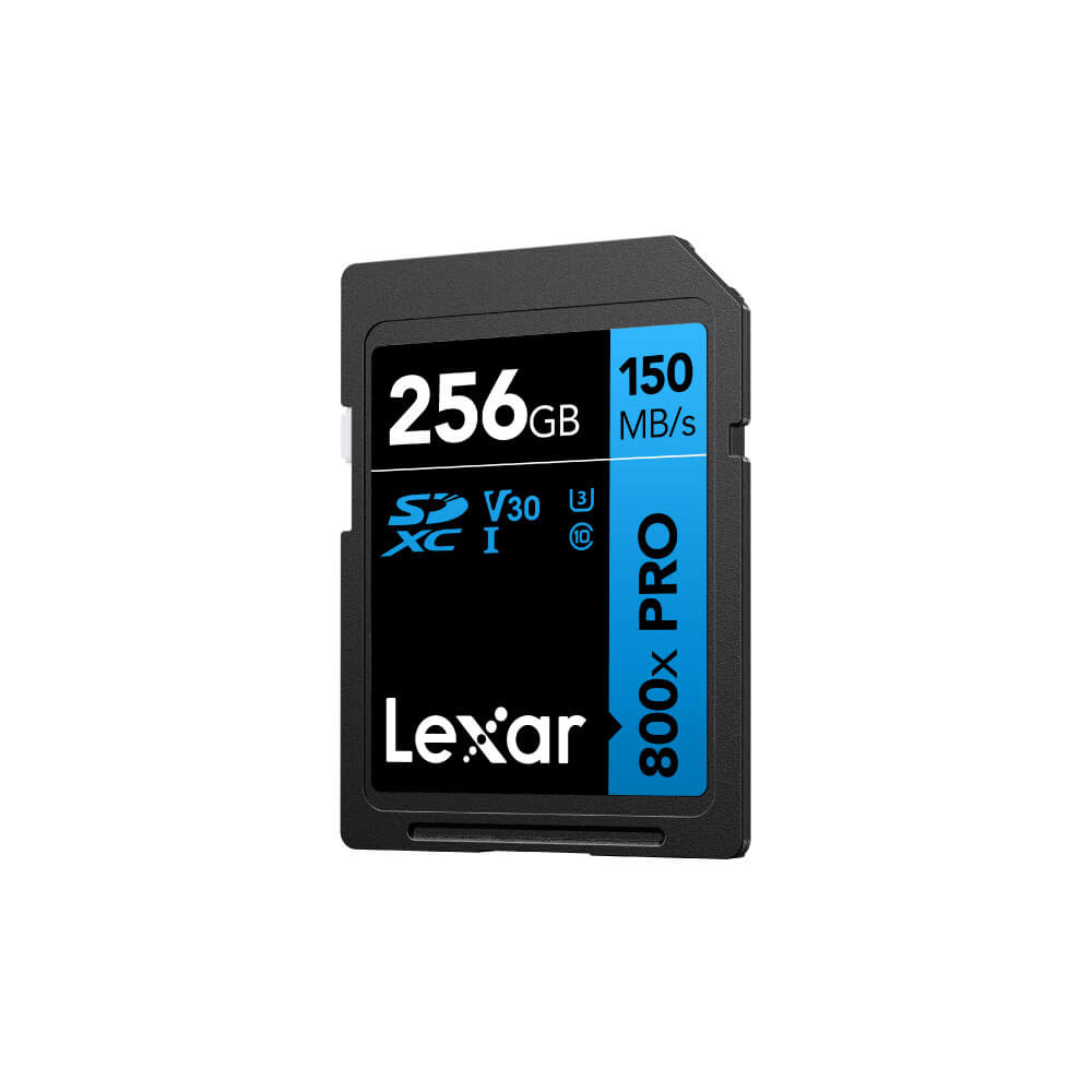 การ์ดหน่วยความจำ เอสดีการ์ด LEXAR 800XPRO 256GB SD CARD BLUE SERIES FULL-HD 4K RW150/45MB/S (LSD0800P256G-BNNNG)