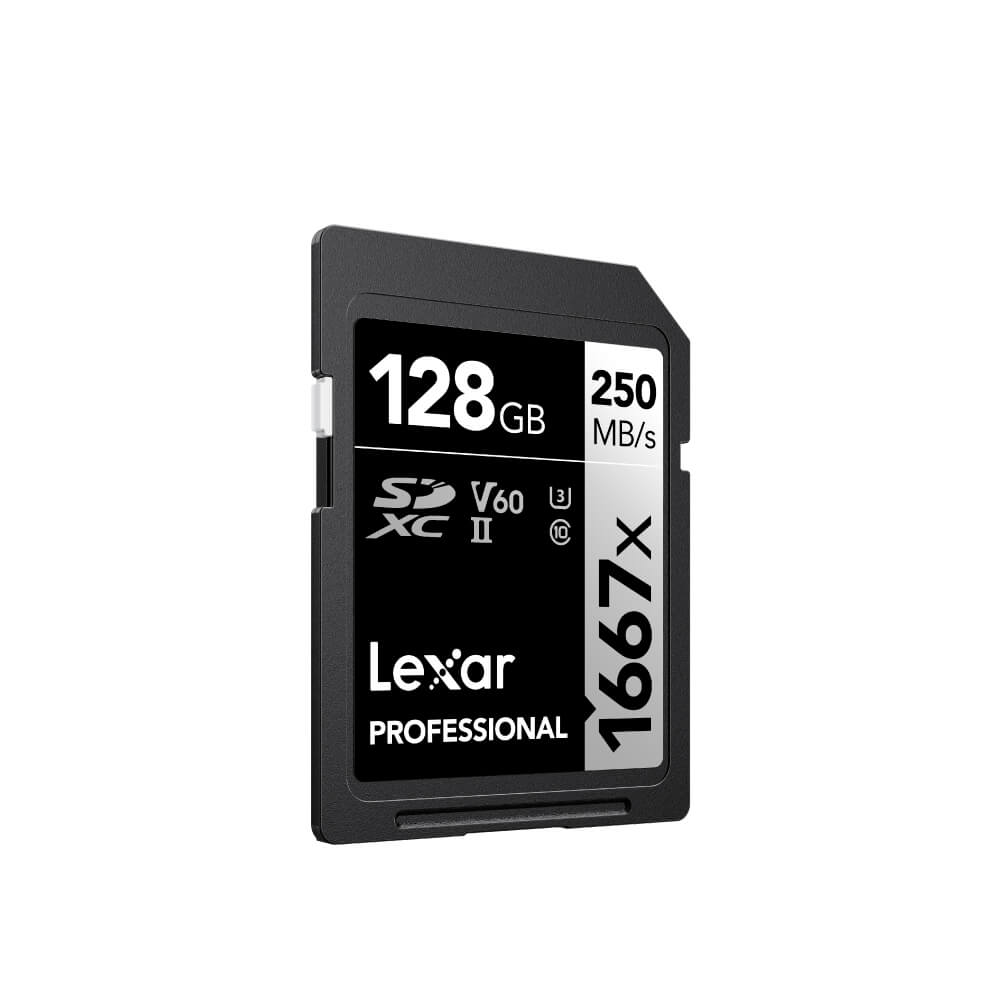 การ์ดหน่วยความจำ เอสดีการ์ด LEXAR SD1667X 128GB UHS-II U3 V60 SD CARD FULL-HD 3D 4K RW250/120MB/S (LSD128CB1667)