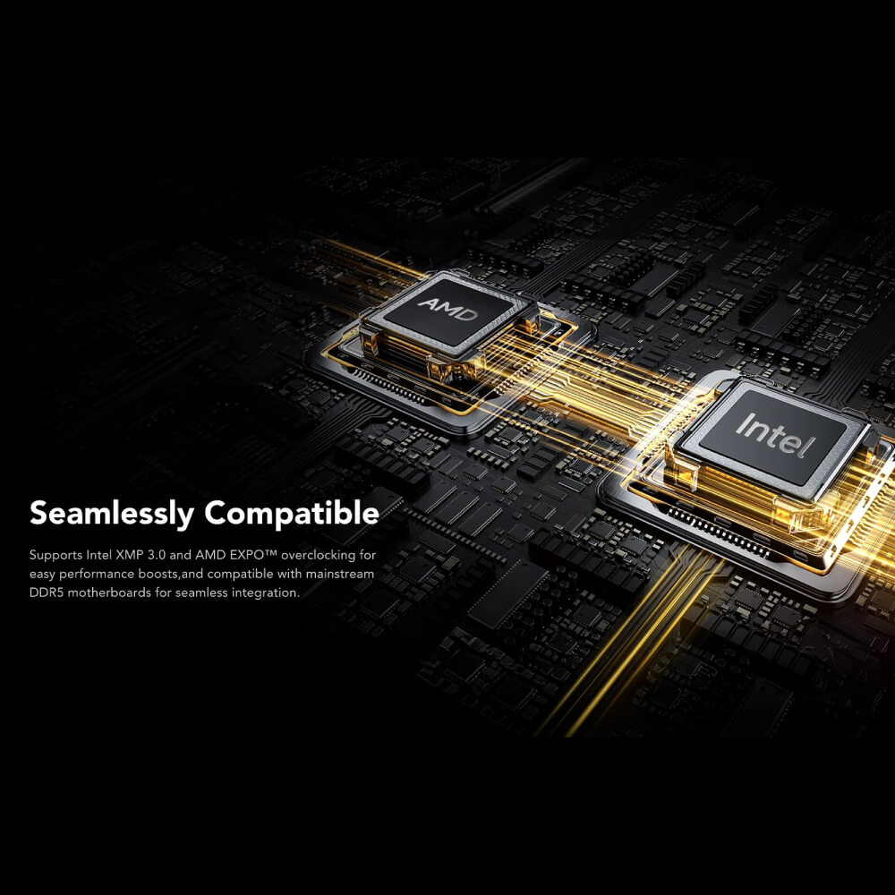 แรมพีซี LEXAR&reg; THOR RGB DDR5 DESKTOP MEMORY 16GB DUAL PACK (LD5U16G60C38BG-RGD)