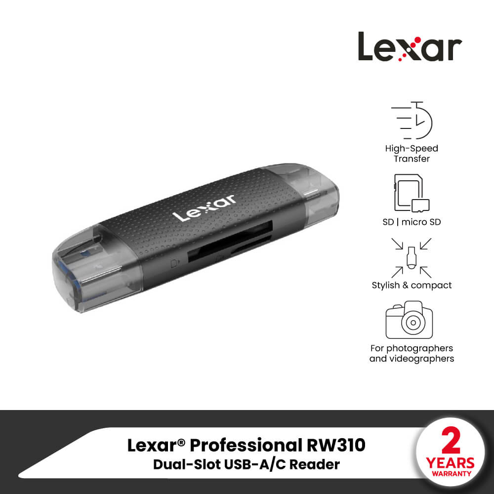 การ์ดรีดเดอร์ Lexar Dual-Slot SD/MicroSD Card, USB-A/C, UHS-I