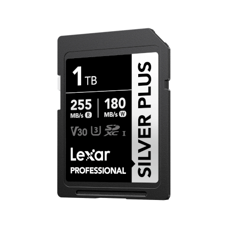 การ์ดหน่วยความจำ เอสดีการ์ด LEXAR SILVER PLUS 1TB UHS-I U3 V30 SD CARD SPEED BUMP FULL-HD 3D 4K RW255/180MB/S (LSDSIPL001T-BNNNG)_0