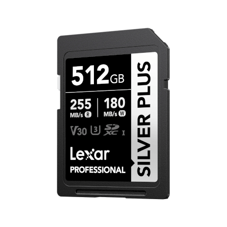 การ์ดหน่วยความจำ เอสดีการ์ด LEXAR SILVER PLUS 512GB UHS-I U3 V30 SD CARD SPEED BUMP FULL-HD 3D 4K RW255/180MB/S (LSDSIPL512G-BNNNG)_0