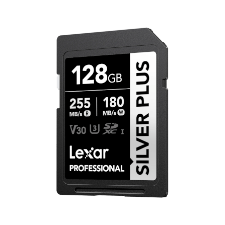 การ์ดหน่วยความจำ เอสดีการ์ด LEXAR SILVER PLUS 128GB UHS-I U3 V30 SD CARD SPEED BUMP FULL-HD 3D 4K RW255/180MB/S (LSDSIPL128G-BNNNG)_0