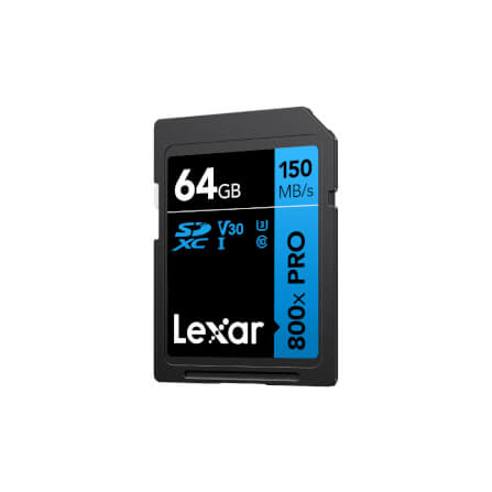 การ์ดหน่วยความจำ เอสดีการ์ด LEXAR 800XPRO 64GB SD CARD BLUE SERIES FULL-HD 4K RW150/45MB/S (LSD0800P064G-BNNNG)_0