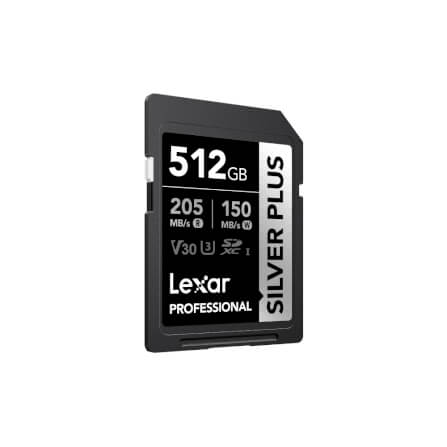 การ์ดหน่วยความจำ เอสดีการ์ด LEXAR SILVER PLUS 512GB UHS-I U3 V30 SD CARD FULL-HD 3D 4K RW205/150MB/S (LSDSIPL512G-BNNNG)_0