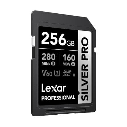 การ์ดหน่วยความจำ เอสดีการ์ด LEXAR SILVER PRO 256GB UHS-II U3 V60 SD CARD FULL-HD 3D 4K RW280/160MB/S (LSDSIPR256G)_0