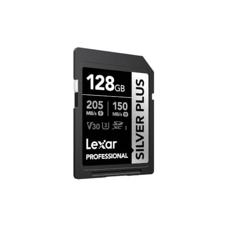 การ์ดหน่วยความจำ เอสดีการ์ด LEXAR SILVER PLUS 128GB UHS-I U3 V30 SD CARD FULL-HD 3D 4K RW205/150MB/S (LSDSIPL128G) เมมโมรี่การ์ด_0