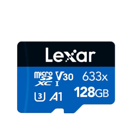 การ์ดหน่วยความจำ ไมโครเอสดีการ์ด LEXAR 633X MICROSD CARD 128GB WADAPTER RW100/45MB/S (LSDMI128BB633A)_0