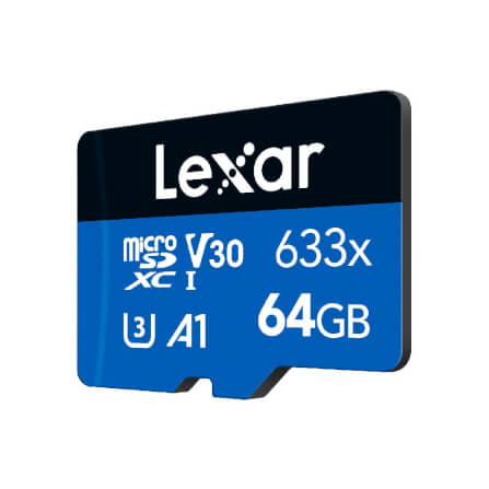 การ์ดหน่วยความจำ ไมโครเอสดีการ์ด LEXAR 633X MICROSD CARD 64GB NOADAPTER UPTO 100MB/S READ (LMS0633064G)_0