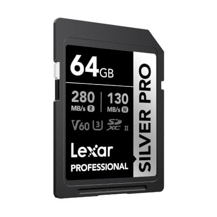 การ์ดหน่วยความจำ เอสดีการ์ด LEXAR SILVER PRO 64GB UHS-II U3 V60 SD CARD FULL-HD 3D 4K RW280/130MB/S (LSDSIPR064G)_1