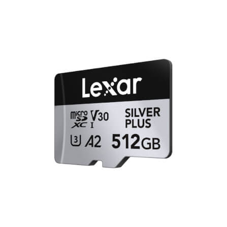 การ์ดหน่วยความจำ ไมโครเอสดีการ์ด LEXAR PROFESSIONAL SILVER PLUS MICROSD CARD 512GB READ 205MB/S WRITE150MB/S (LMSSIPL064G-BNANG)_1
