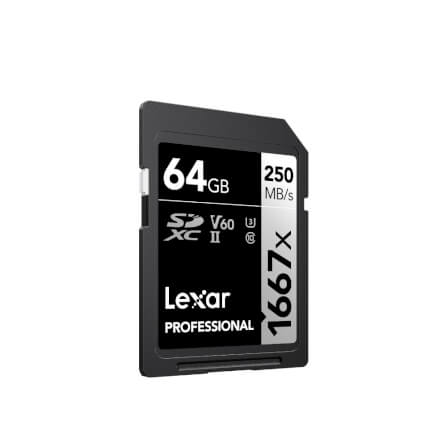 การ์ดหน่วยความจำ เอสดีการ์ด LEXAR SD1667X 64GB UHS-II U3 V60 SD CARD FULL-HD 3D 4K RW250/120MB/S (LSD64GCB1667)_1