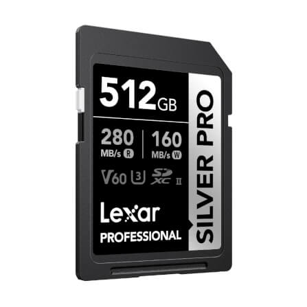การ์ดหน่วยความจำ เอสดีการ์ด LEXAR SILVER PRO 512GB UHS-II U3 V60 SD CARD FULL-HD 3D 4K RW280/160MB/S (LSDSIPR512G)_1