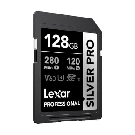 การ์ดหน่วยความจำ เอสดีการ์ด LEXAR SILVER PRO 128GB UHS-II U3 V60 SD CARD FULL-HD 3D 4K RW280/120MB/S (LSDSIPR128G)_1