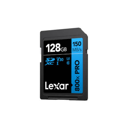 การ์ดหน่วยความจำ เอสดีการ์ด LEXAR 800XPRO 128GB SD CARD BLUE SERIES FULL-HD 4K RW150/45MB/S (LSD0800P128G-BNNNG)_1