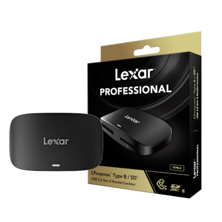 การ์ดรีดเดอร์ Lexar Dual-Slot CFexpress TypeB, SD Card, USB3.2 Gen2 USH-I, UHS-II_1