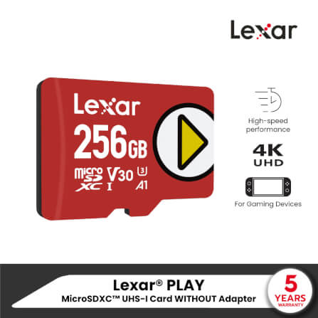 การ์ดหน่วยความจำ ไมโครเอสดีการ์ด LEXAR PLAY MICROSD CARD 256GB RW160/100MB/S (LMSPLAY256G)_5