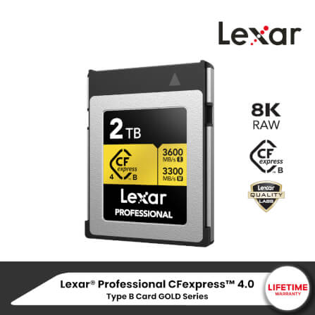 การ์ดหน่วยความจำ ซีเอฟเอ็กเพรสการ์ด LEXAR® CFEXPRESS™ 4.0 TYPE B CARD 2TB RW3600/3300MB/S VPG400 RAW 8K (LCXEXP4002T-RNENG)_6