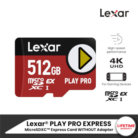 การ์ดหน่วยความจำ ไมโครเอสดีการ์ด LEXAR MICROSD CARD PLAY PRO EXPRESS 512GB RW900/600MB/S (LMSXPS0512G-BNNNG) FOR NINTENDO SWITCH_7