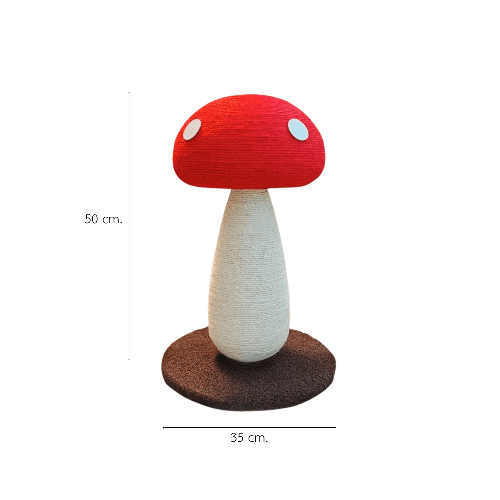 เสาเห็ดลับเล็บแมว PETELLE รุ่น MUSHROOM SCRATCHER ไซส์ M สีแดง_0