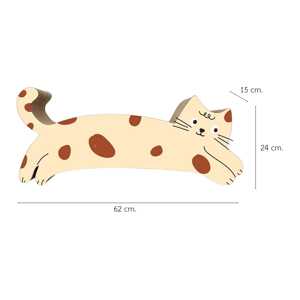 ที่ลับเล็บแมว PETELLE รุ่นแมวขี้เล่น สีครีมลายจุด