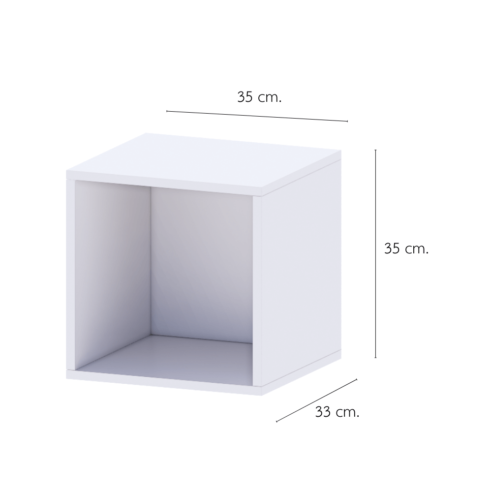 ตู้เตี้ยบานโล่ง PETELE รุ่น CUBE BOX01 ขนาด 35X33X35 ซม.สีขาว