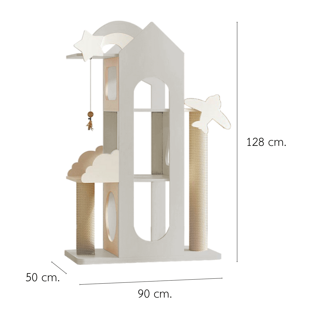 คอนโดแมว PETELE STARLIT CAT CLIMBING FRAME รุ่น PALACE SIZE L สีเทา_0