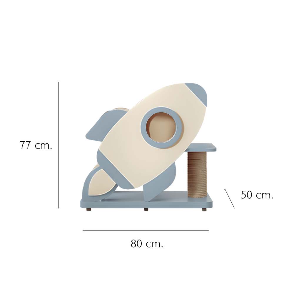 คอนโดแมวดีไซน์จรวด PETELE รุ่น ROCKET CAT CLIMBING FRAME SIZE S สีฟ้า