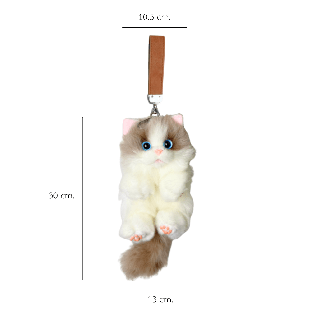 พวงกุญแจแมวขนนุ่ม PETELE รุ่น TYPE 03 CAPPUCCINO CREAM
