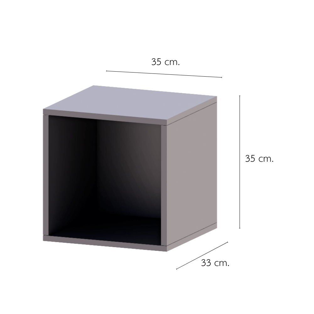 ตู้เตี้ยบานโล่ง PETELE รุ่น CUBE BOX01 ขนาด 35X33X35 ซม.สีเทา