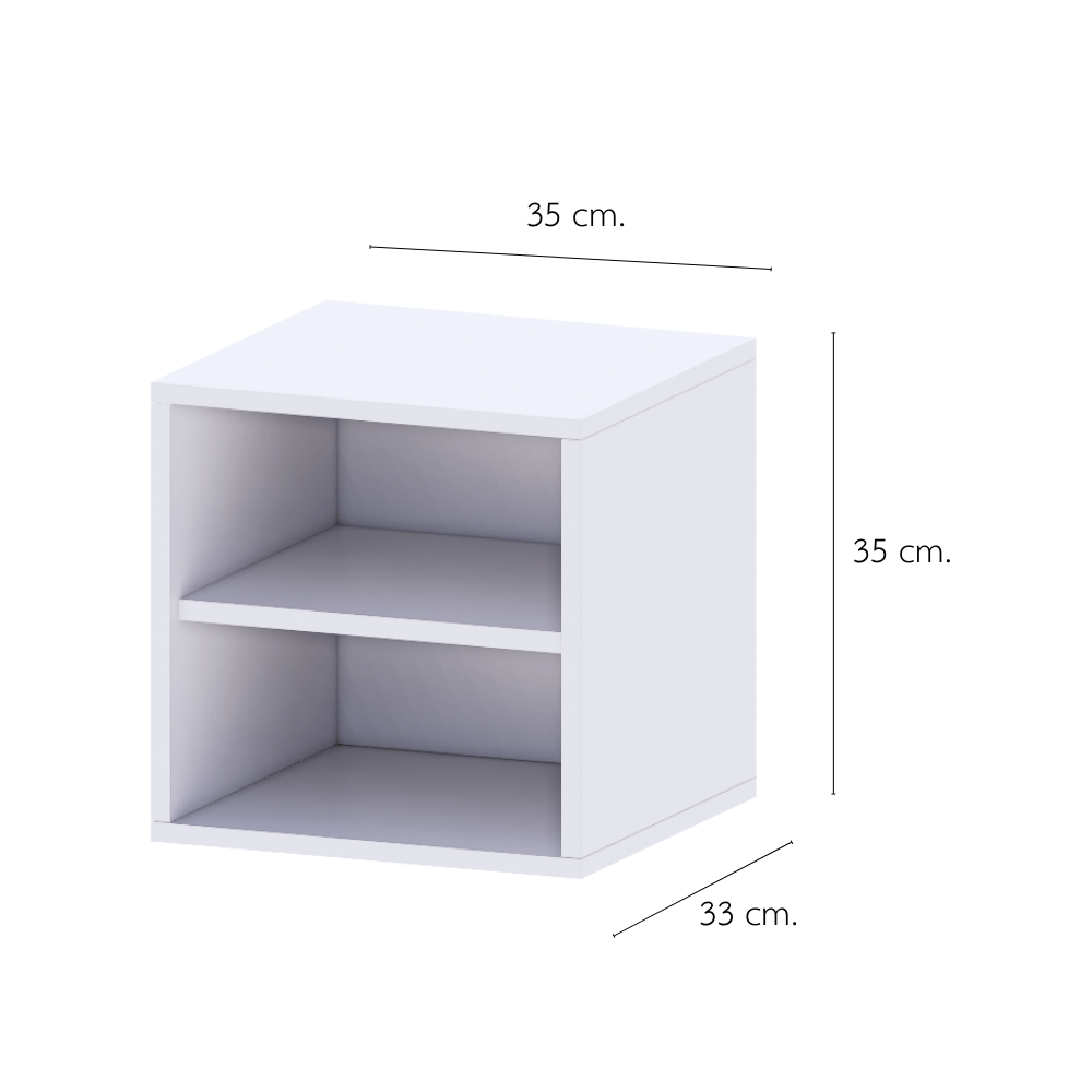 ตู้เตี้ยบานโล่ง 2 ชั้น PETELE รุ่น CUBE BOX02 ขนาด 35X33X35 ซม.สีขาว
