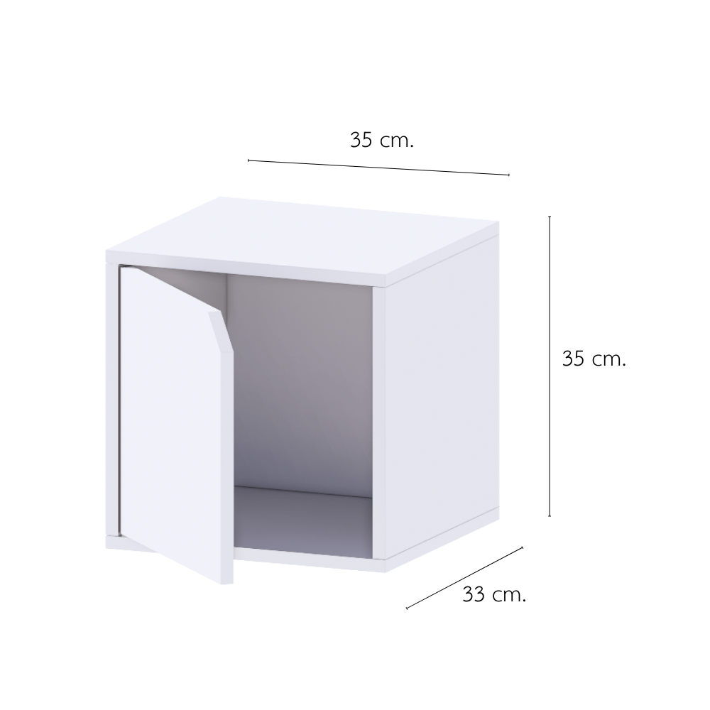 ตู้เตี้ยบานเปิด PETELE รุ่น CUBE BOX03 ขนาด 35X33X35 ซม.สีขาว_1