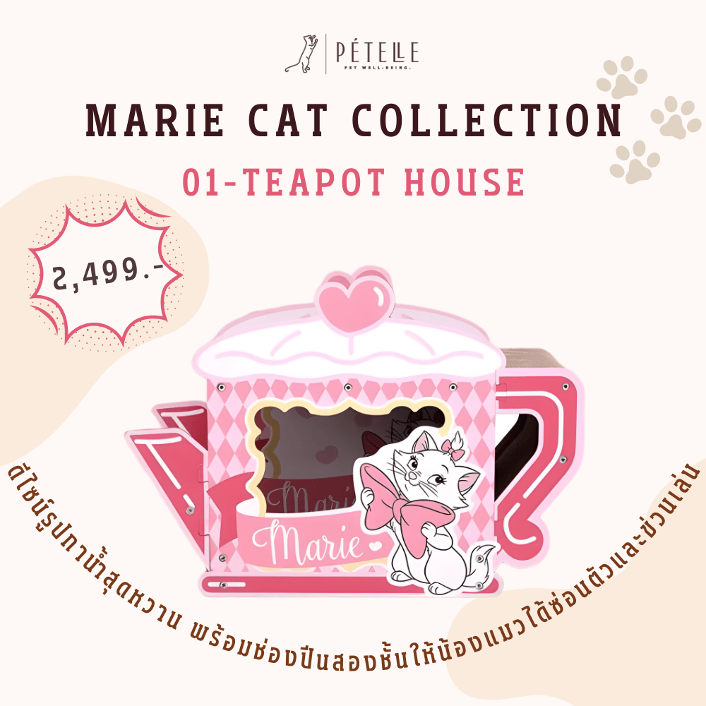 ที่ลับเล็บแมว PETELLE MARIE CAT COLLECTION บ้านแมวลายมารี รถดอกไม้สองชั้น_2