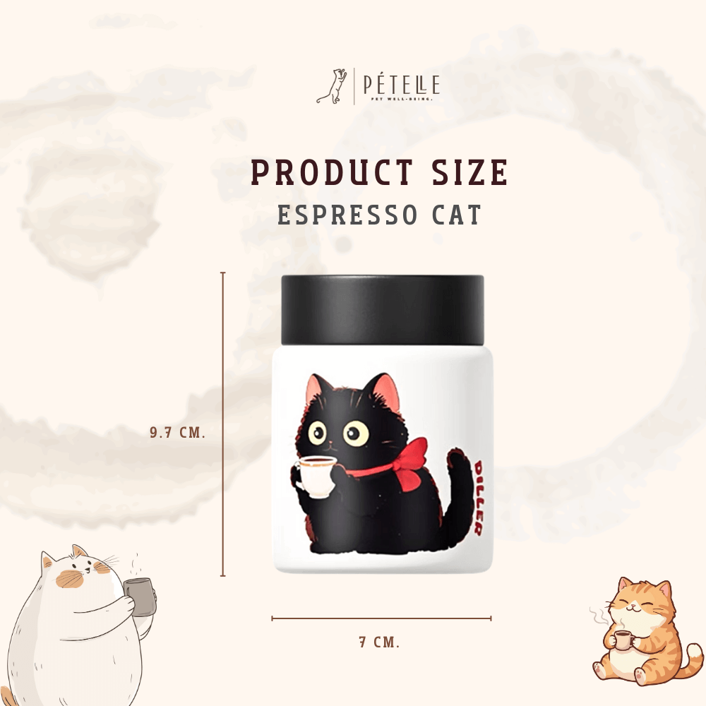 แก้วเก็บอุณหภูมิ PETELE รุ่น T-095 ขนาด 150 มล. สี ESPRESSO CAT