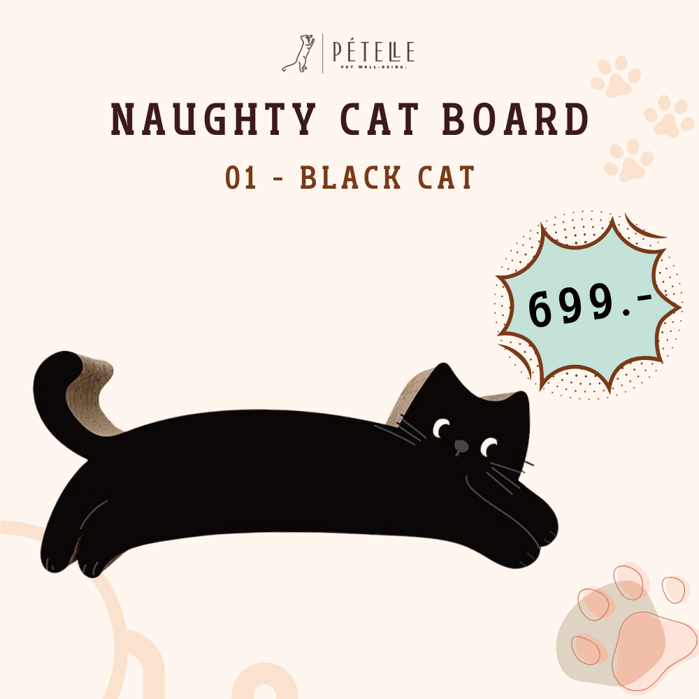 ที่ลับเล็บแมว PETELLE รุ่นแมวขี้เล่น สีครีมลายจุด