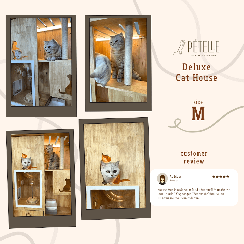 บ้านแมว PETELLE ไซส์ M ขนาด 90X50X120 ซม.