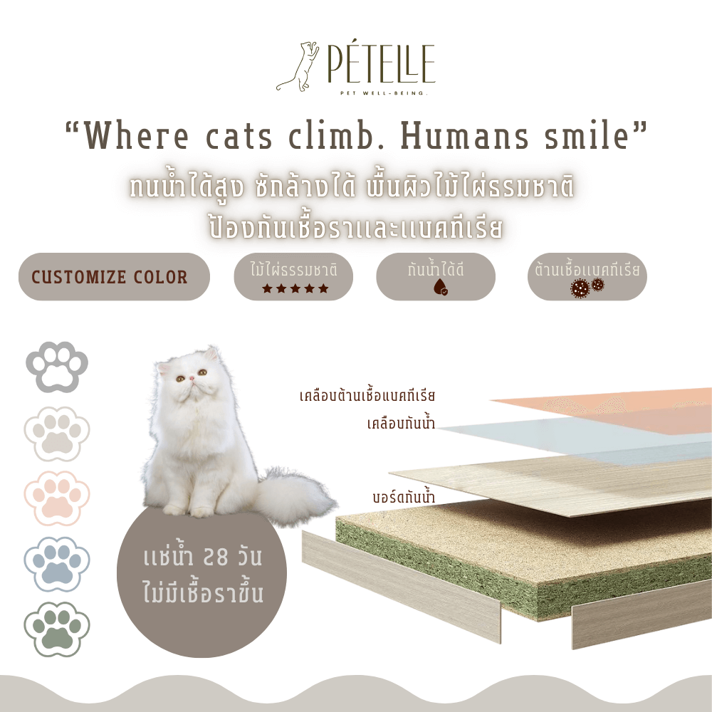 คอนโดแมวดีไซน์จรวด PETELE รุ่น ROCKET CAT CLIMBING FRAME SIZE M สีเทา