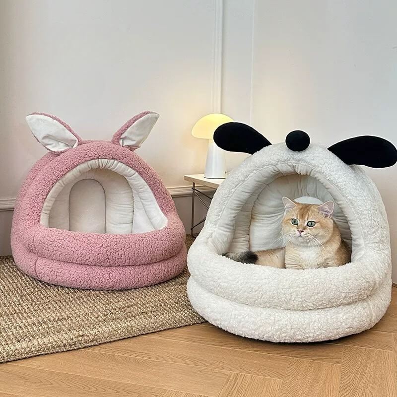 ที่นอนสัตว์เลี้ยง PETELE รุ่น PUPPY COZY PET CAVE ขนาด 53 X 53 X 48 ซม. ลายหูน้องหมา สีครีม_4
