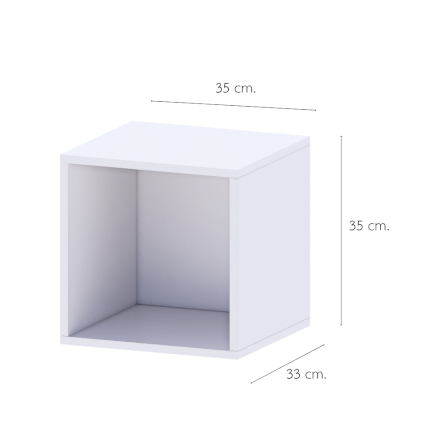 ตู้เตี้ยบานโล่ง PETELE รุ่น CUBE BOX01 ขนาด 35X33X35 ซม.สีขาว