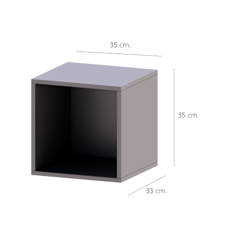 ตู้เตี้ยบานโล่ง PETELE รุ่น CUBE BOX01 ขนาด 35X33X35 ซม.สีเทา