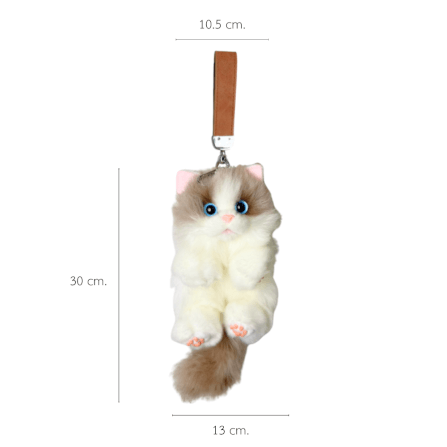 พวงกุญแจแมวขนนุ่ม PETELE รุ่น TYPE 03 CAPPUCCINO CREAM_0