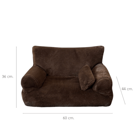 โซฟาสัตว์เลี้ยง PETELE รุ่น COZY PET SOFA ไซส์ L สีน้ำตาลเข้ม_0