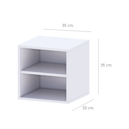 ตู้เตี้ยบานโล่ง 2 ชั้น PETELE รุ่น CUBE BOX02 ขนาด 35X33X35 ซม.สีขาว_1