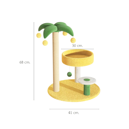 คอนโดแมว PETELE รุ่น COCO PALM COMPACT 41X68CM เหลือง/เขียว_1