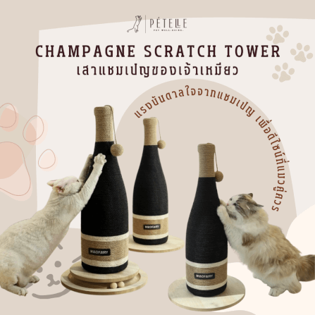 ที่ลับเล็บแมว PETELLE รุ่น CHAMPAGNE SCRATCH TOWER_3