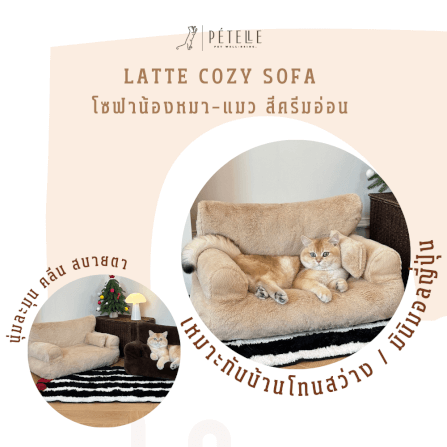 โซฟาสัตว์เลี้ยง PETELE รุ่น COZY PET SOFA ไซส์ L สีครีมอ่อน_3