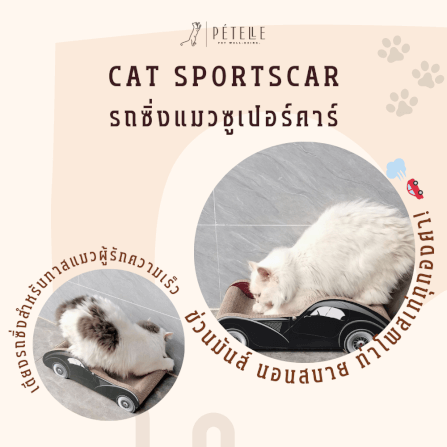 ที่ลับเล็บแมว PETELLE รุ่น CAT SPORTSCAR ทรงรถซูเปอร์คาร์ สีแดง_4